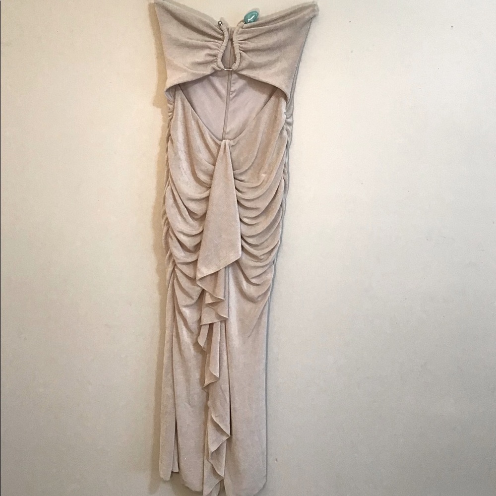 Women’s Midaxi Dress | Oh Polly Hardware Detail Cut-Out in Sky Grey | Size 6